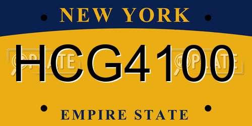 HCG4100 New York License Plate