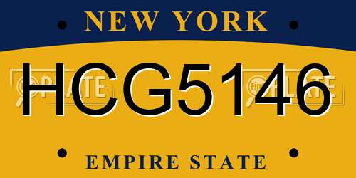 HCG5146 New York License Plate