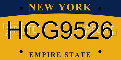 HCG9526 New York License Plate