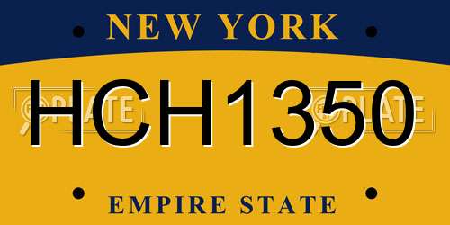 HCH1350 New York License Plate