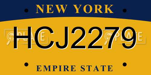 HCJ2279 New York License Plate