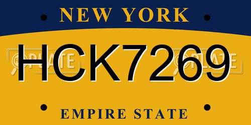 HCK7269 New York License Plate