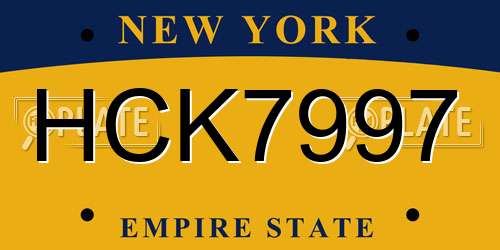 HCK7997 New York License Plate