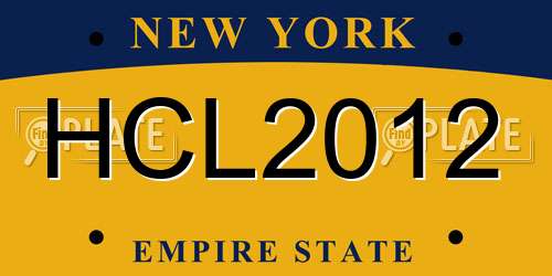HCL2012 New York License Plate