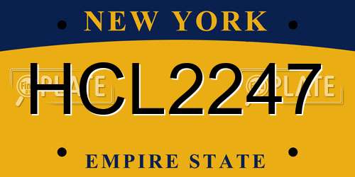 HCL2247 New York License Plate