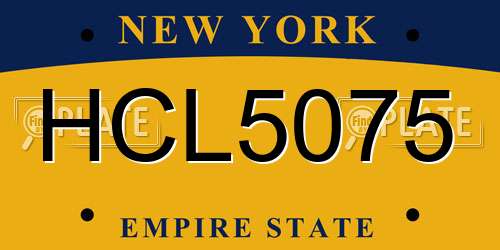 HCL5075 New York License Plate
