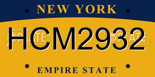 HCM2932 New York License Plate