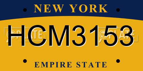 HCM3153 New York License Plate
