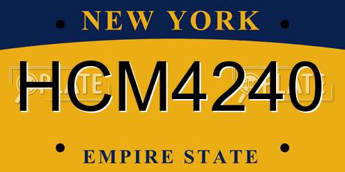 HCM4240 New York License Plate