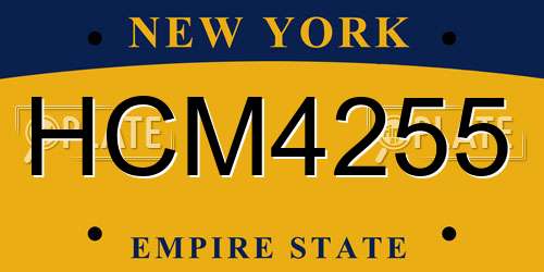 HCM4255 New York License Plate