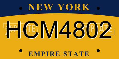 HCM4802 New York License Plate