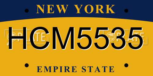 HCM5535 New York License Plate