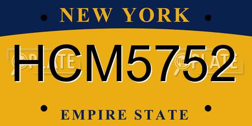 HCM5752 New York License Plate