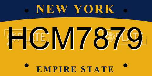 HCM7879 New York License Plate