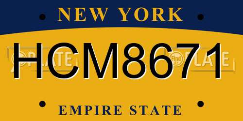 HCM8671 New York License Plate
