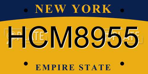HCM8955 New York License Plate