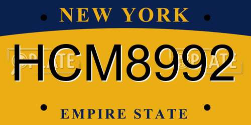 HCM8992 New York License Plate