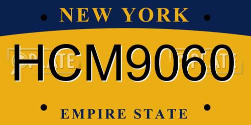 HCM9060 New York License Plate