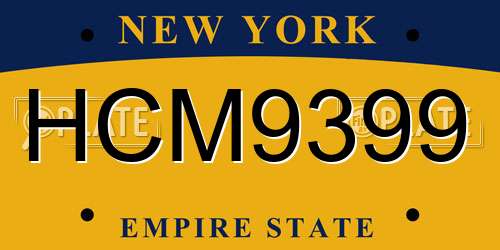 HCM9399 New York License Plate