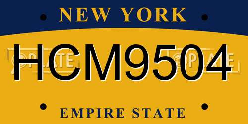 HCM9504 New York License Plate