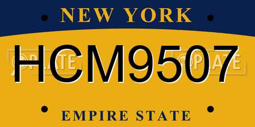 HCM9507 New York License Plate