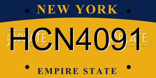 HCN4091 New York License Plate