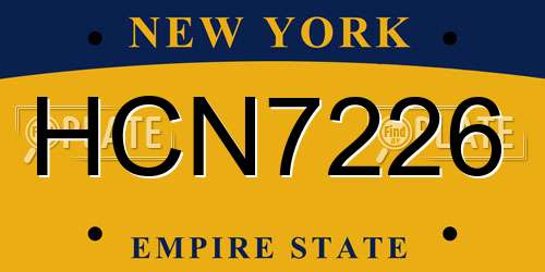 HCN7226 New York License Plate