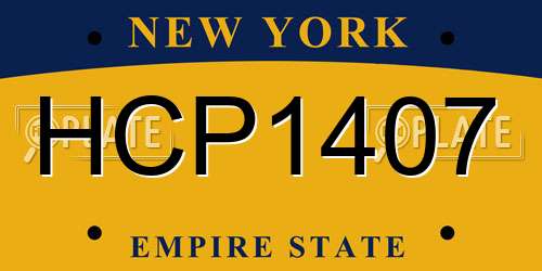 HCP1407 New York License Plate