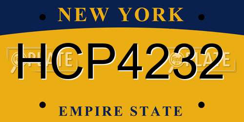 HCP4232 New York License Plate