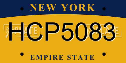 HCP5083 New York License Plate