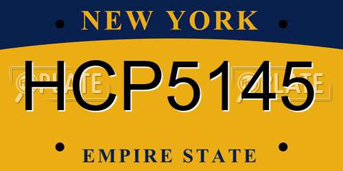 HCP5145 New York License Plate