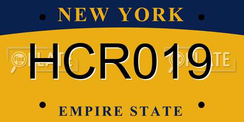 HCR019 New York License Plate