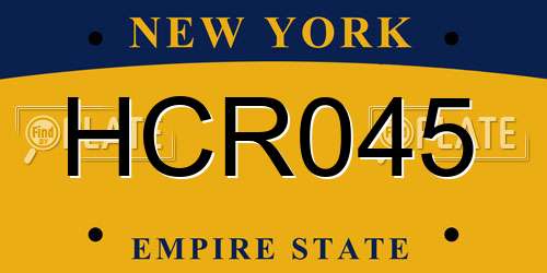 HCR045 New York License Plate