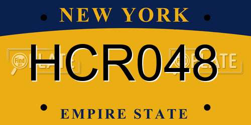 HCR048 New York License Plate