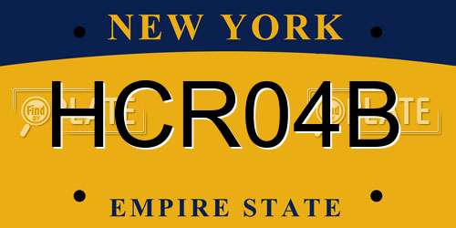 HCR04B New York License Plate