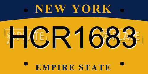 HCR1683 New York License Plate
