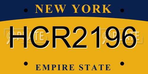 HCR2196 New York License Plate