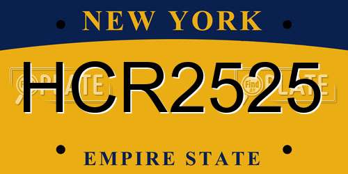 HCR2525 New York License Plate