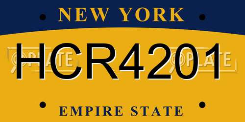 HCR4201 New York License Plate
