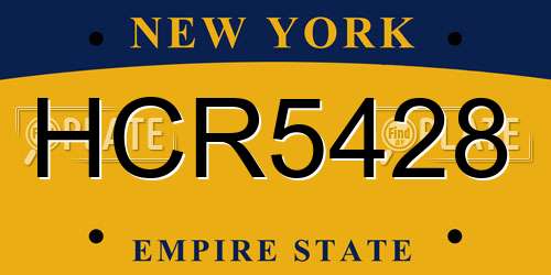 HCR5428 New York License Plate