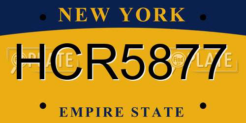 HCR5877 New York License Plate