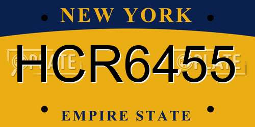 HCR6455 New York License Plate