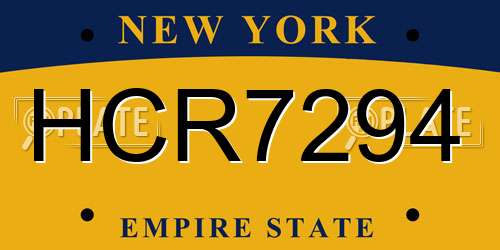 HCR7294 New York License Plate