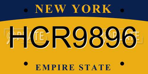 HCR9896 New York License Plate