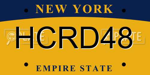 HCRD48 New York License Plate