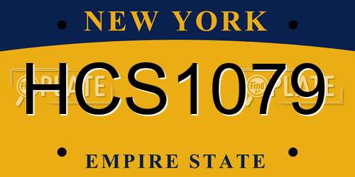 HCS1079 New York License Plate