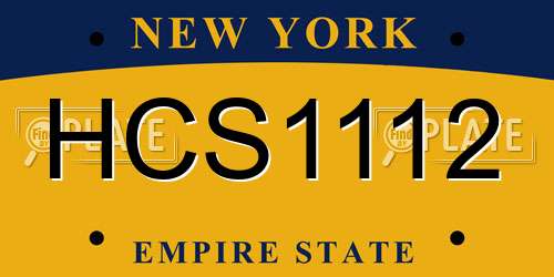 HCS1112 New York License Plate