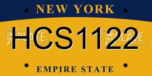 HCS1122 New York License Plate