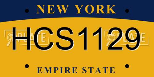 HCS1129 New York License Plate