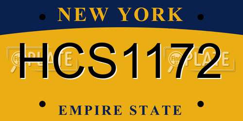 HCS1172 New York License Plate